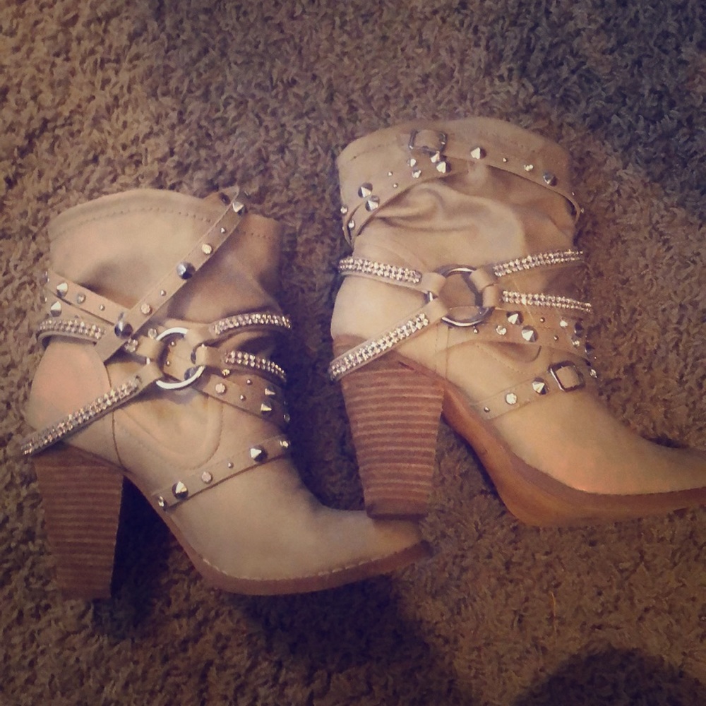 Brown heeled boots